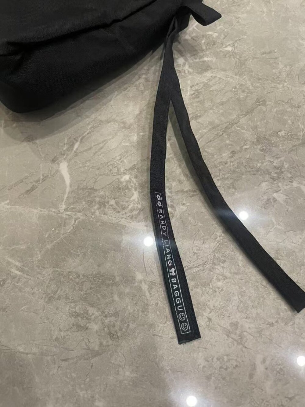 Baggu x Sandy Liang Black Recycled Nylon Bow Hobo Shoulder Bag 11.3x9.3x4.2in - Picture 5 of 7